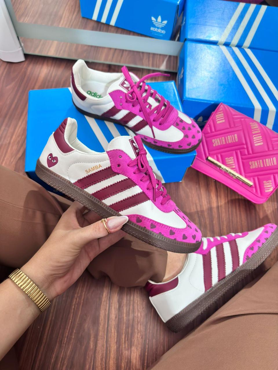 Tênis Adidas Samba Pink Heart