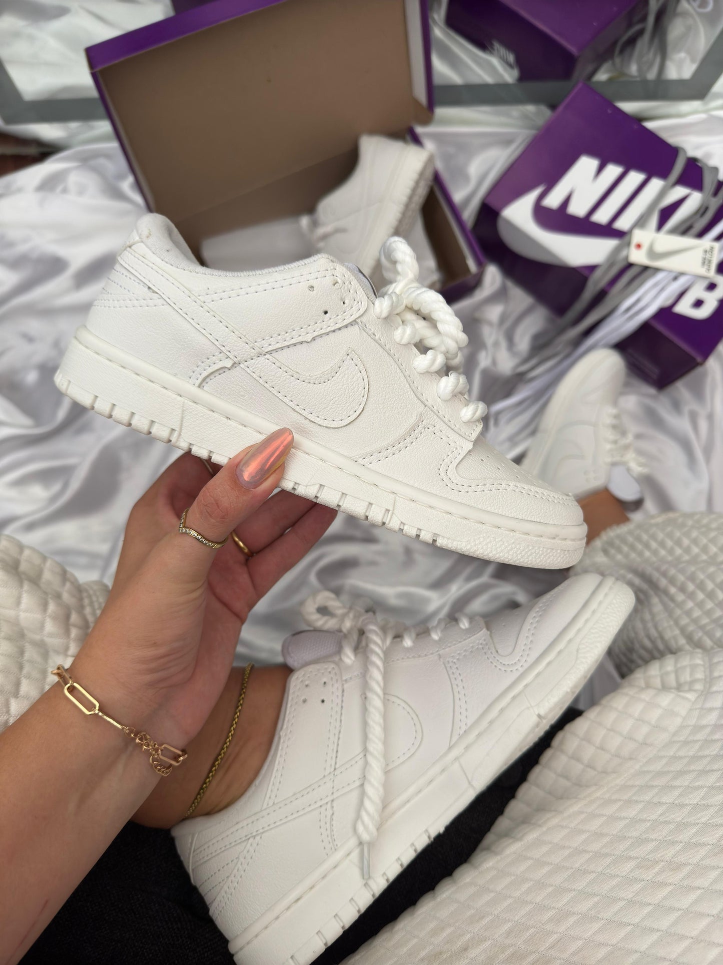 Tênis Nike Feminino White Cadarço Trançado