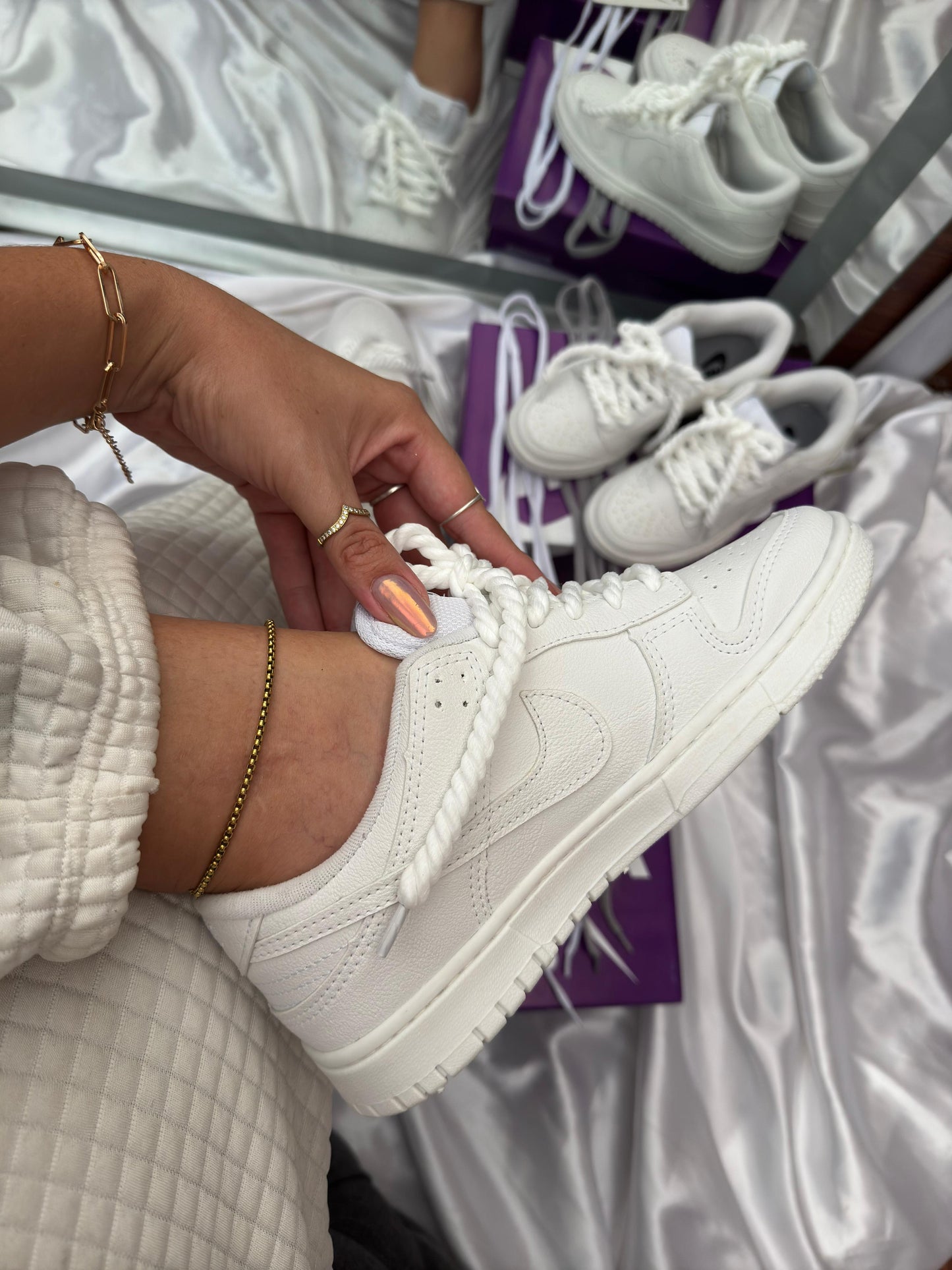 Tênis Nike Feminino White Cadarço Trançado